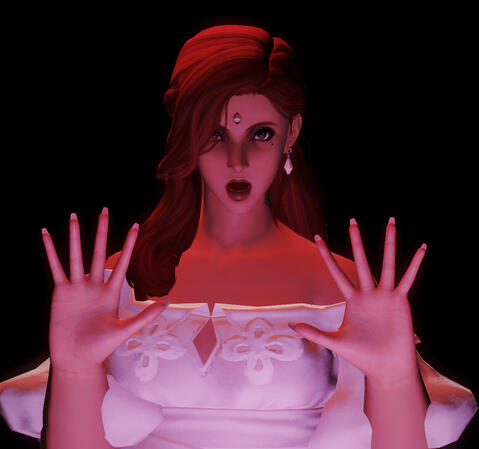 Trying really hard to do a frame from the Kate Bush "Wuthering Heights" music video. "Heathcliff, it's me, I'm Cathy I've come home, I'm so cold Let me in-a-your window"